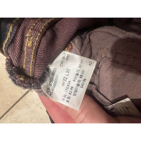 Levis Jeans Mens 32x30 501 '93 Purple Denim Straight Leg Pants NEW - Picture 9 of 9